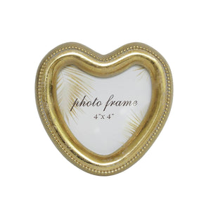 Ferrisland Heart Vintage Tabletop Picture Frame Collection, Retro - Style Ornate Frames with Glass Front, Designed for Tabletop Display, Charming Home Decor (Golden, 4X4) Ferrisland