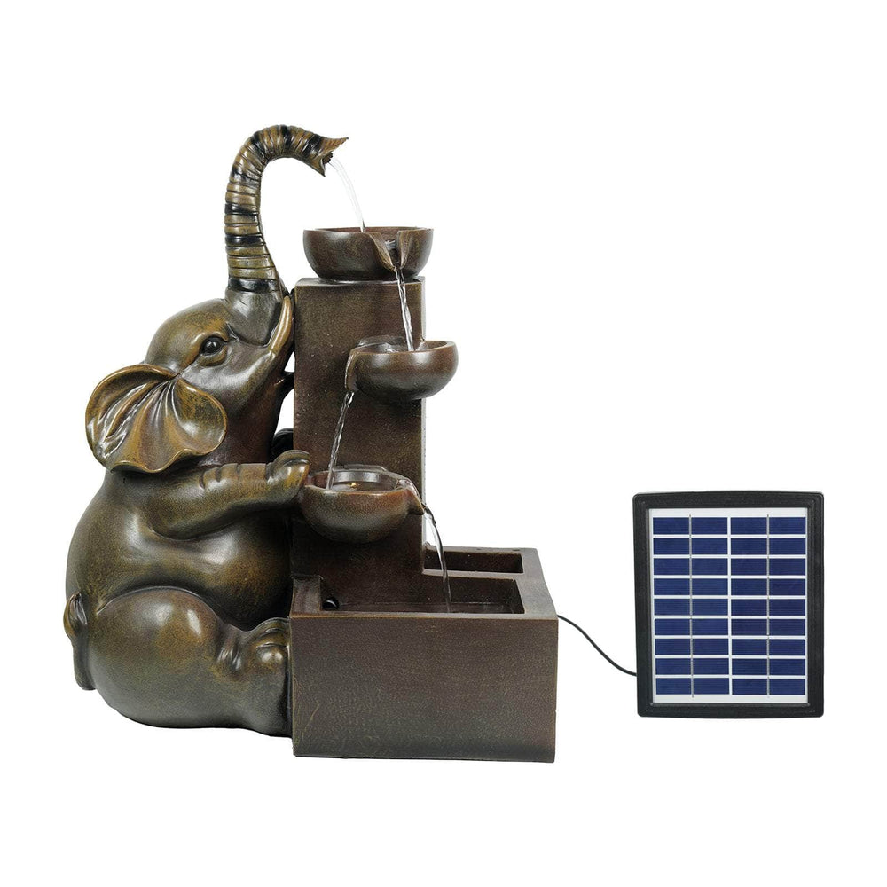 Ferrisland Solar Water Fountain Outdoor Garden Feature Elephant Ferrisland