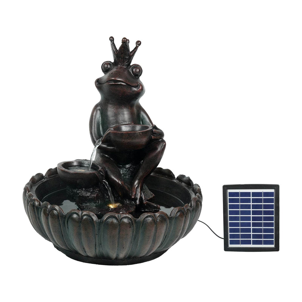 Ferrisland Solar Water Fountain Outdoor Garden Feature Frog Prince Ferrisland