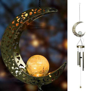 Ferrisland Solar Wind Chimes Moon Outdoors Hanging Ferrisland