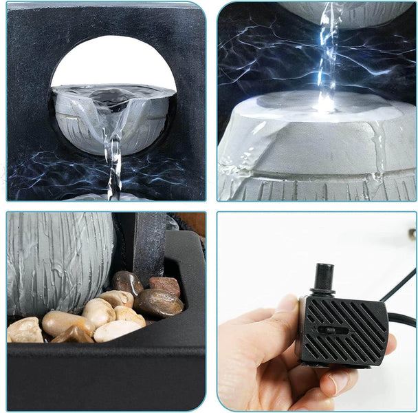 Ferrisland Tabletop Fountain Zen Meditation Indoor Waterfall Feature with LED Light Ferrisland