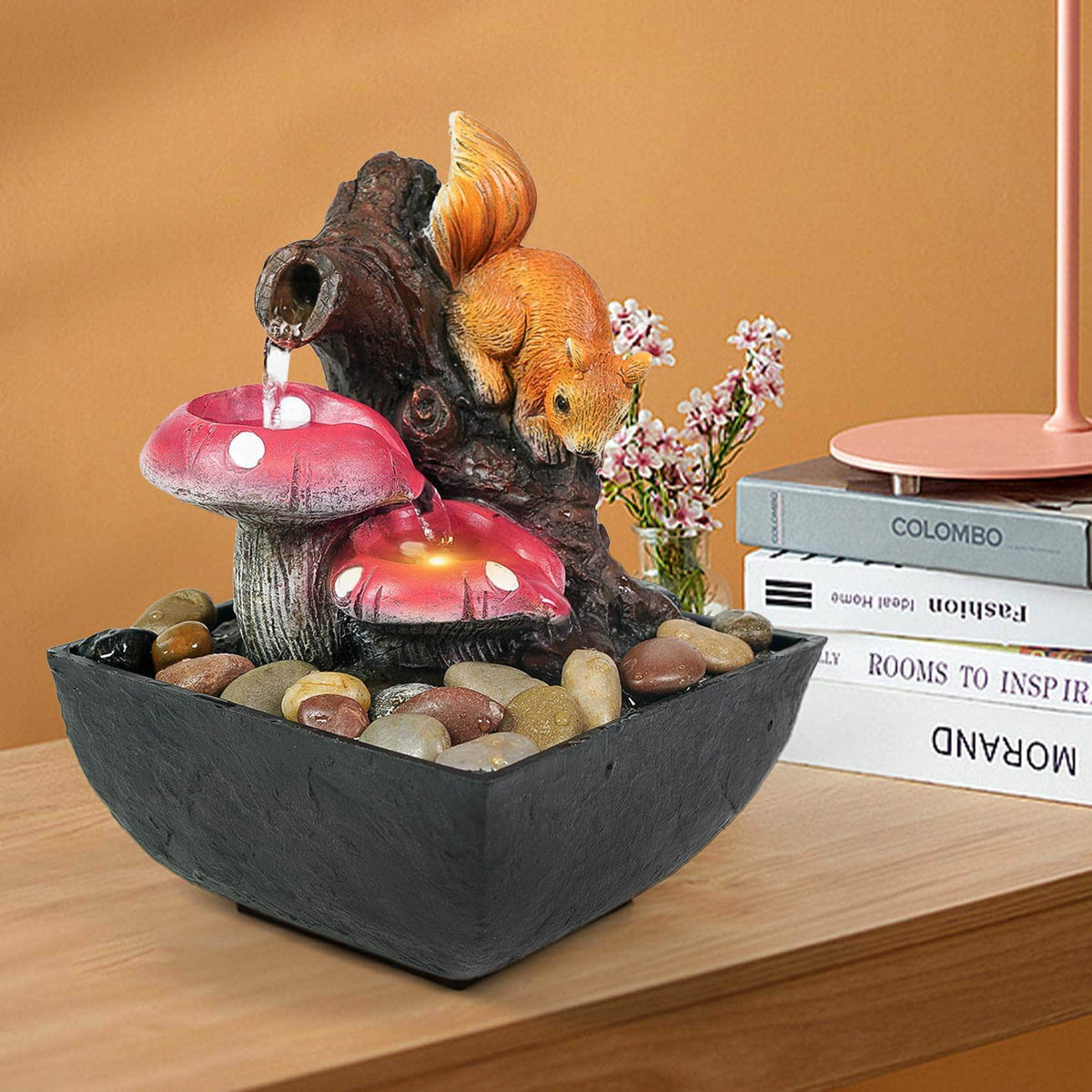 Ferrisland Tabletop Water Fountain Indoor Squirrels Ferrisland