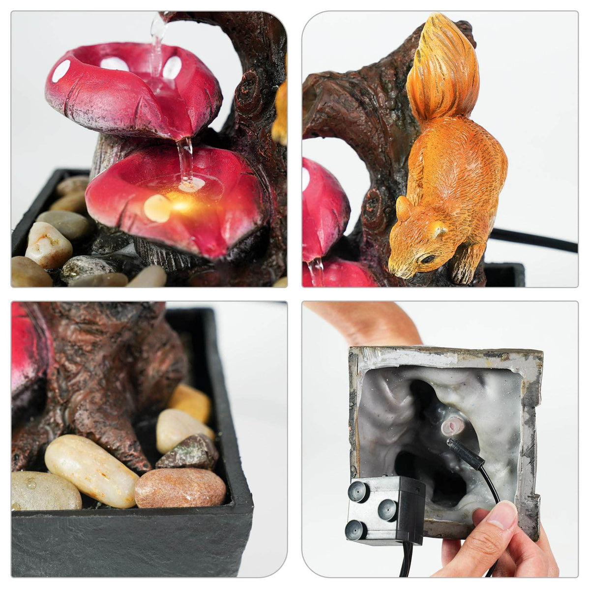 Ferrisland Tabletop Water Fountain Indoor Squirrels Ferrisland
