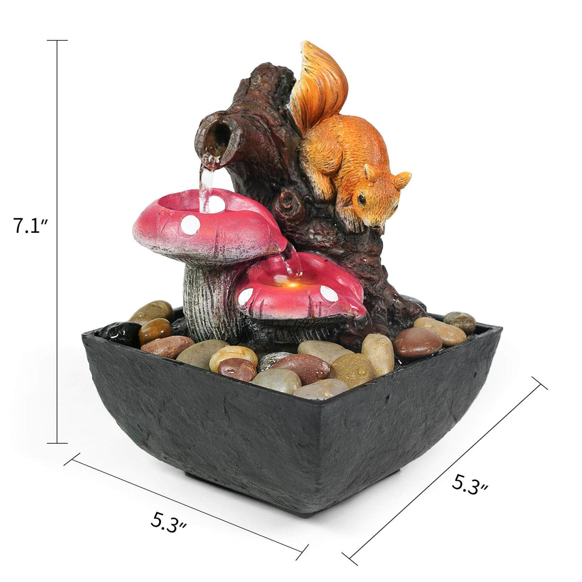 Ferrisland Tabletop Water Fountain Indoor Squirrels Ferrisland