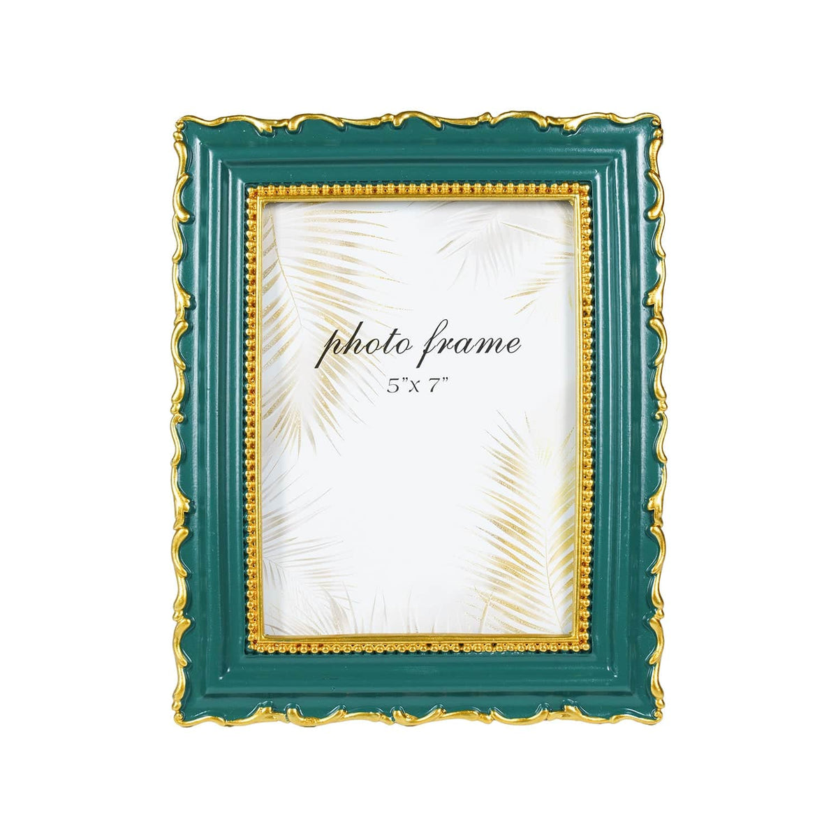 Ferrisland Vintage Picture Frame, 5X7 Green Antique Ornate Picture Frame, Victorian Retro Decorative Photo Frames for Tabletop & Wall, Gift Idea Ferrisland