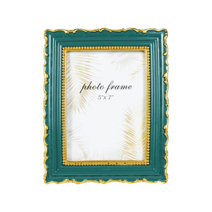 Ferrisland Vintage Picture Frame, 5X7 Green Antique Ornate Picture Frame, Victorian Retro Decorative Photo Frames for Tabletop & Wall, Gift Idea Ferrisland
