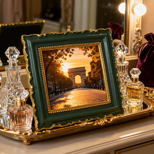 Ferrisland Vintage Picture Frame, Green Antique Ornate Picture Frame 4X4 Ferrisland