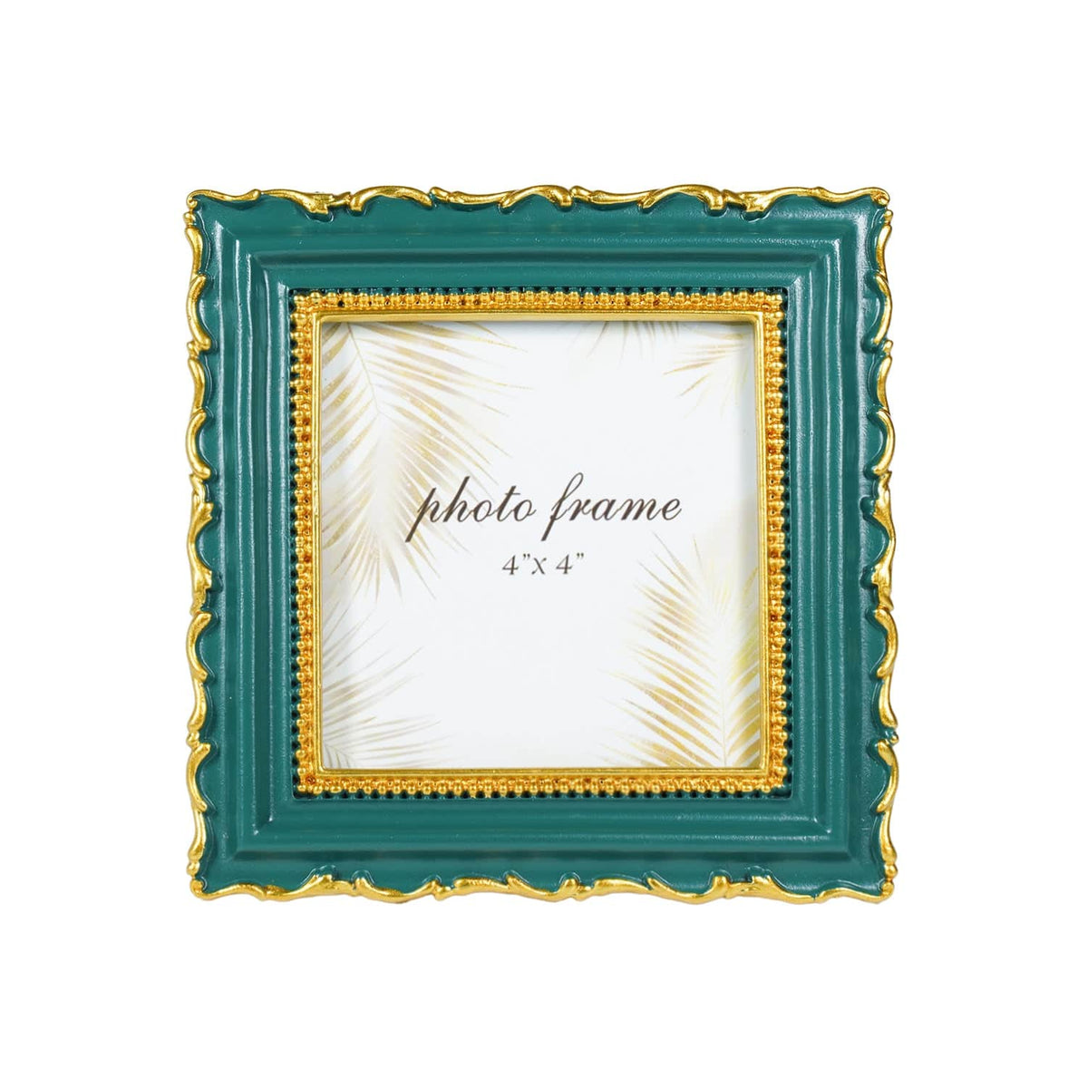 Ferrisland Vintage Picture Frame, Green Antique Ornate Picture Frame 4X4 Ferrisland