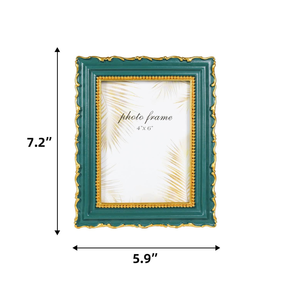 Ferrisland Vintage Picture Frame, Green Antique Ornate Picture Frame, Victorian Retro Decorative Photo Frames for Tabletop & Wall, Baroque Home Decor Frames, Gift Idea(Green, 4X6) Ferrisland