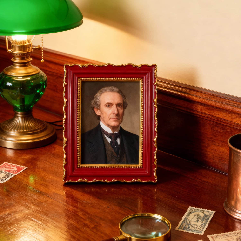 Ferrisland Vintage Picture Frame, Red Antique Ornate Picture Frame 5X7 Ferrisland