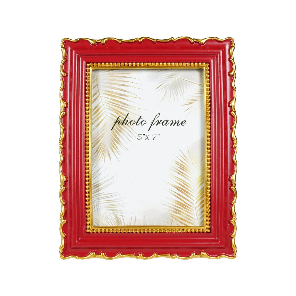 Ferrisland Vintage Picture Frame, Red Antique Ornate Picture Frame 5X7 Ferrisland