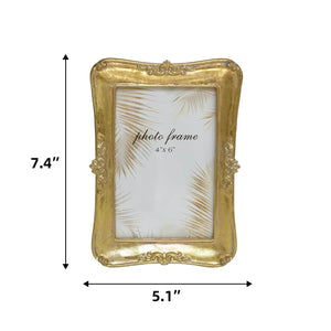 Ferrisland Vintage Tabletop Picture Frame Collection, Retro - Style Ornate Frames with Glass Front, Designed for Tabletop Display, Charming Home Decor (Golden, 4X6) Ferrisland