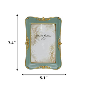 Ferrisland Vintage Tabletop Picture Frame Collection, Retro - Style Ornate Frames with Glass Front, Designed for Tabletop Display, Charming Home Decor (Green, 4X6) Ferrisland