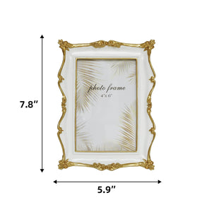 Ferrisland Vintage Tabletop Picture Frame Collection, Retro - Style Ornate Frames with Glass Front, Designed for Tabletop Display, Charming Home Decor(White, 4X6) Ferrisland