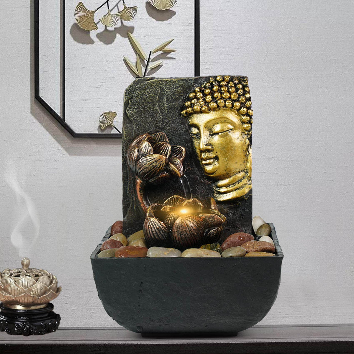 Ferrisland Water Fountain Buddha Indoor Ferrisland