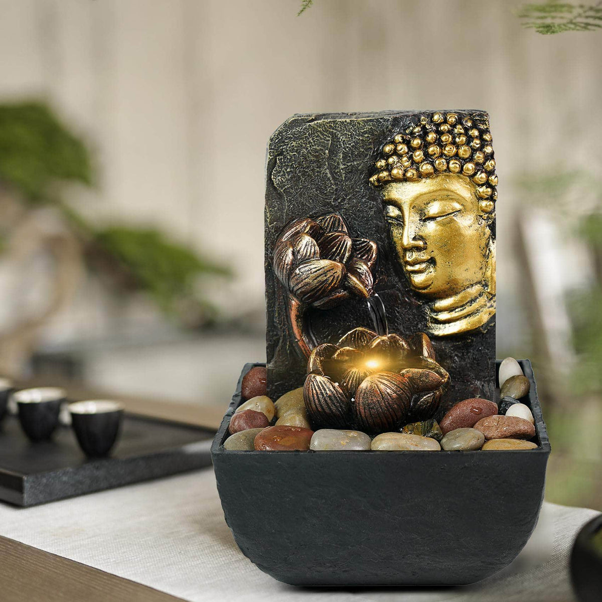 Ferrisland Water Fountain Buddha Indoor Ferrisland