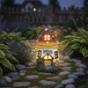 Garden Outdoor Figurines Statue with Solar Lights,Solar Mushroom House Decorations for Yard Outdoor Garden, Patio Yard Lawn, Gifts for Girls Birthday Housewarming Mother's Day (Mushroom House)