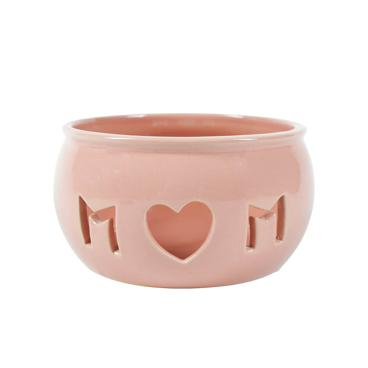 Mom Decorative Bowl, Modern Handicraft Ceramic Bowls for Home Decor,Multi - Purpose Pink Ceramic Bowl Mom Heart Yarn Storage for KnittingCrochet & Candle Holder for Aromatherapy,Gifts for Mom, Christmas Gifts (Pink) Ferrisland