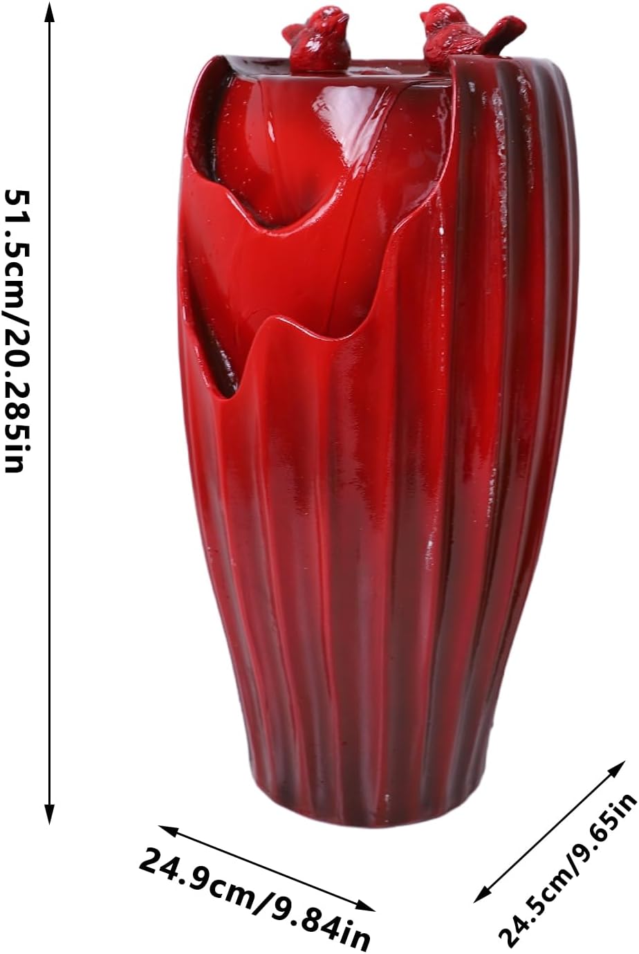 Solar Powered Red Outdoor Fountain 20'H Ferrisland
