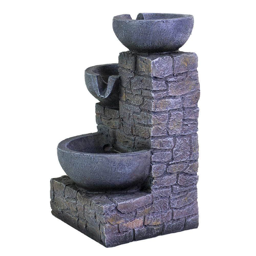 Ferrisland® 3-Tier Flowing Bowls Table Fountain with LED