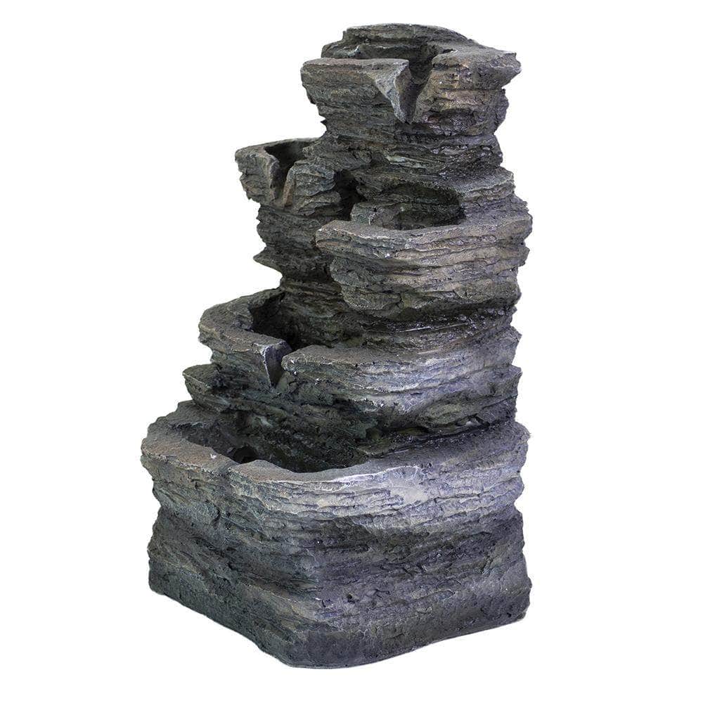 Ferrisland® 5-Tier Cascading Tabletop Fountain with LED Lights, Indoor Water Fountain for Table Decor - Ferrisland