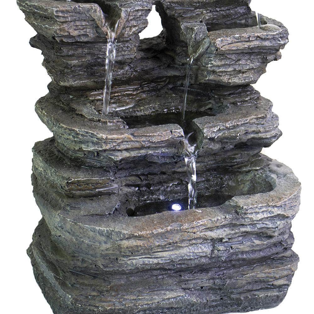 Ferrisland® 5-Tier Cascading Tabletop Fountain with LED Lights, Indoor Water Fountain for Table Decor - Ferrisland