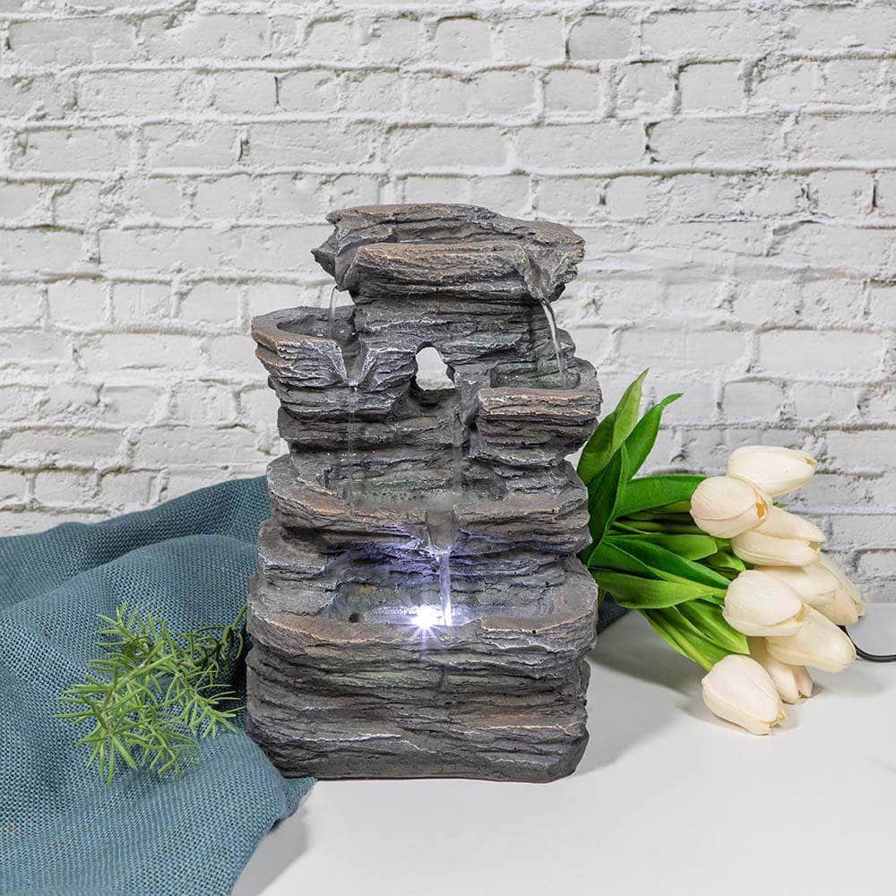 5-Tier Cascading Tabletop Fountain with LED Lights Ferrisland