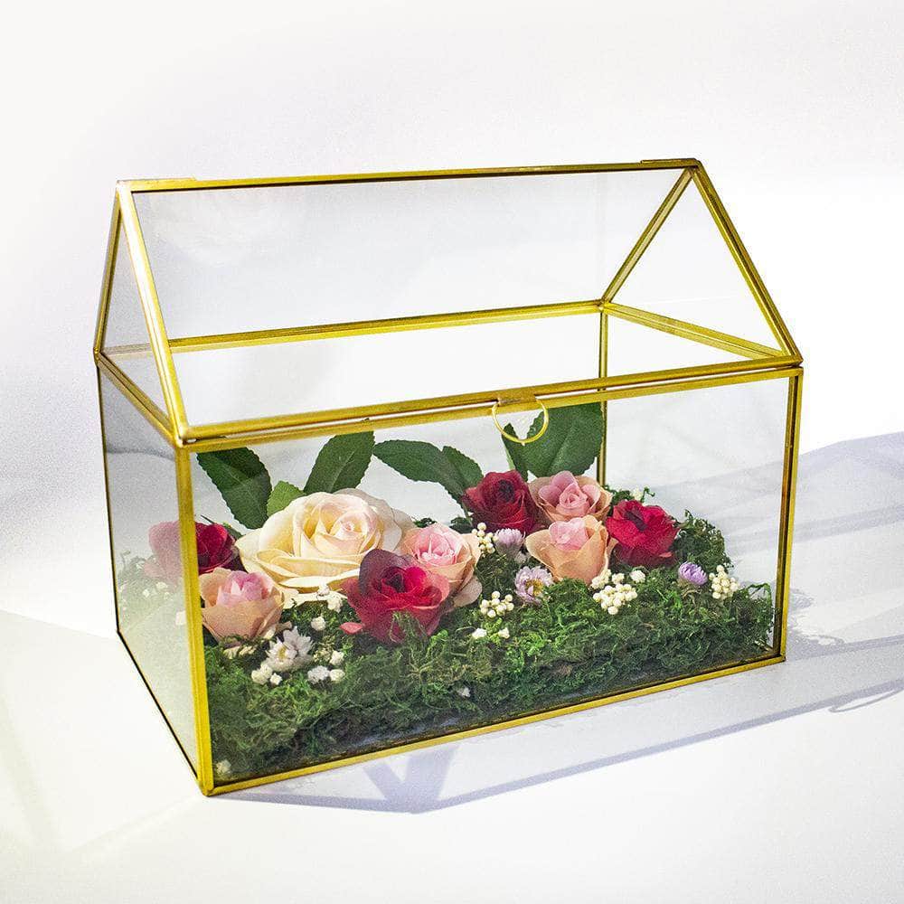 Ferrisland® Brass Display Case Glass Box