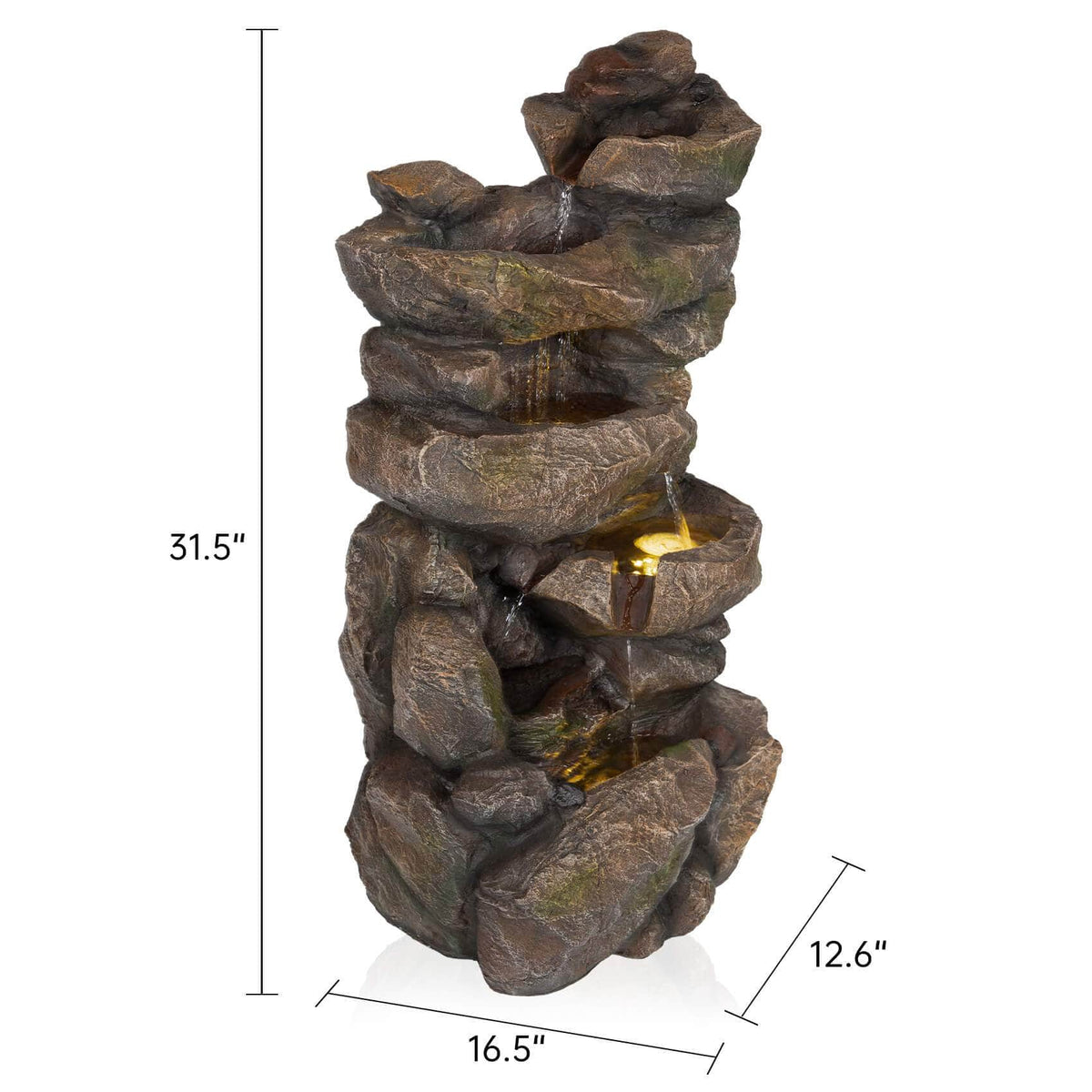 Ferrisland® 5-tier Rock Cascading Garden Fountain Ferrisland