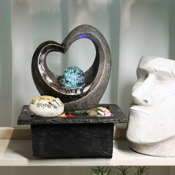 Ferrisland® Heart Shaped Tabletop Fountain with LED Light Ferrisland