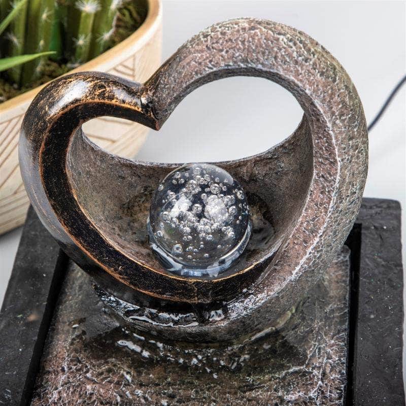 Ferrisland Tabletop Water Garden Fountain with LED Light Ferrisland