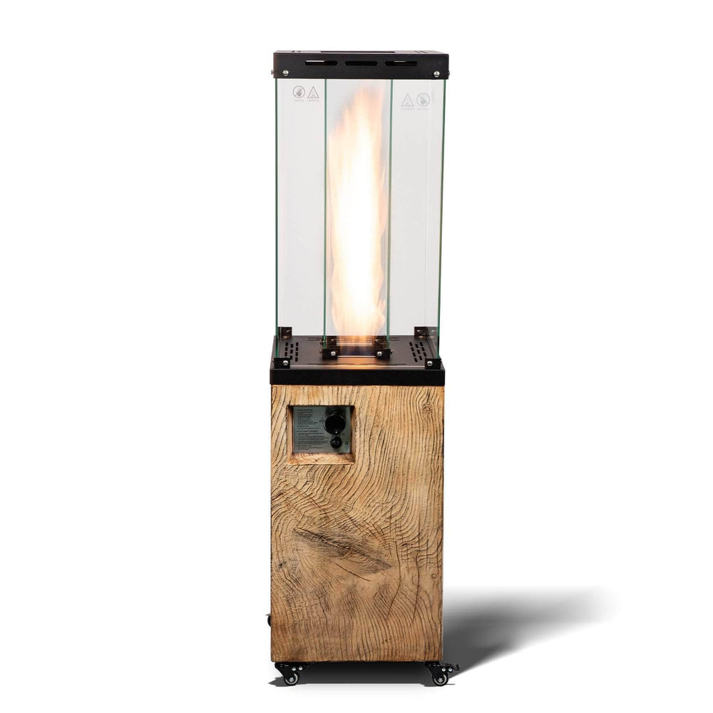 LIMOR® Wood Vein Outdoor Square Flame 41000 BTU Propane Patio Heater Ferrisland