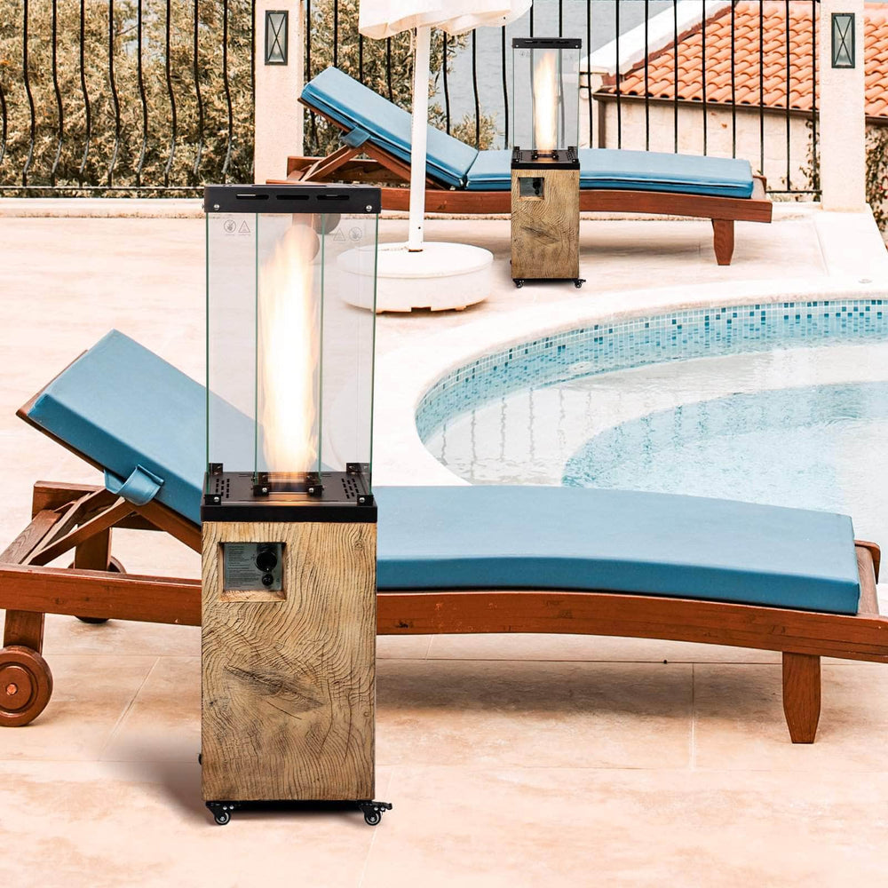 LIMOR® Wood Vein Outdoor Square Flame 41000 BTU Propane Patio Heater Ferrisland