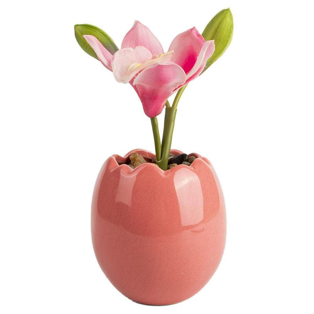 Set of 3 Artificial Orchid Tulip Peony Bouquet Vase Flowers