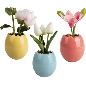 Set of 3 Artificial Orchid Tulip Peony Bouquet Vase Flowers Ferrisland