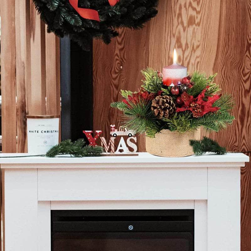TWINCODECOR Christmas Décor Candle Holder – Xmas Themed Candle Holder Ferrisland