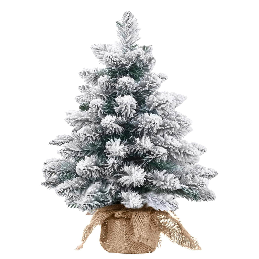TWINCODECOR Tabletop Flocked Christmas Trees - 24 Inches Ferrisland
