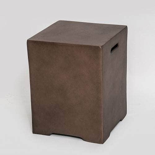 20inOutdoor Concrete Corner Table-Brown LIMOR