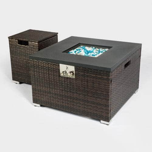 32inOutdoor Gas Fire Pit with Propane Tank Cover LIMOR