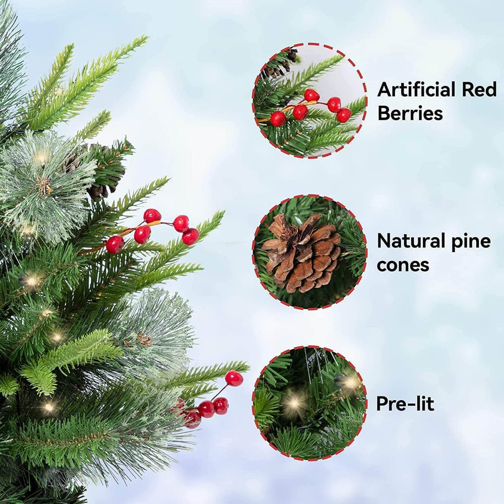 1.5' TwincoDecor® Cocoa Exquisite Artificial Christmas Tree Prelit Twinco Decor