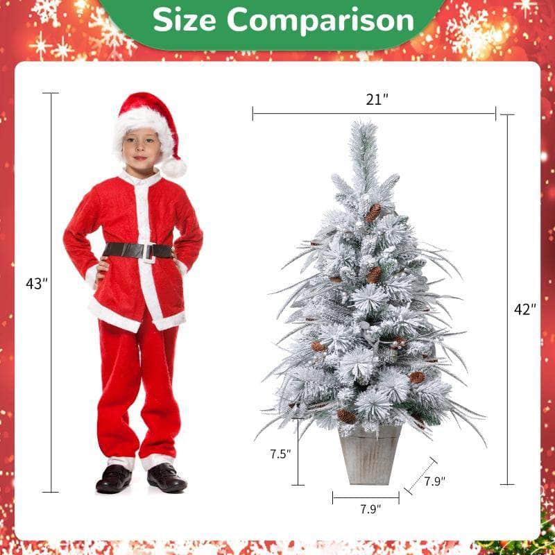 3.5' TwincoDecor® Slim Frosted Fir Artificial Christmas Tree - No Lights Twinco Decor