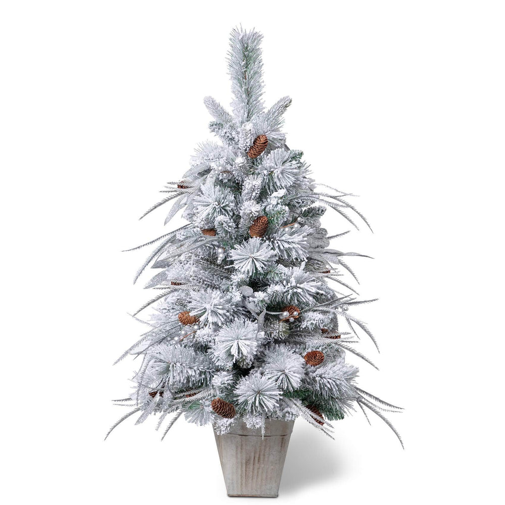 3.5' TwincoDecor® Slim Frosted Fir Artificial Christmas Tree - No Lights Twinco Decor